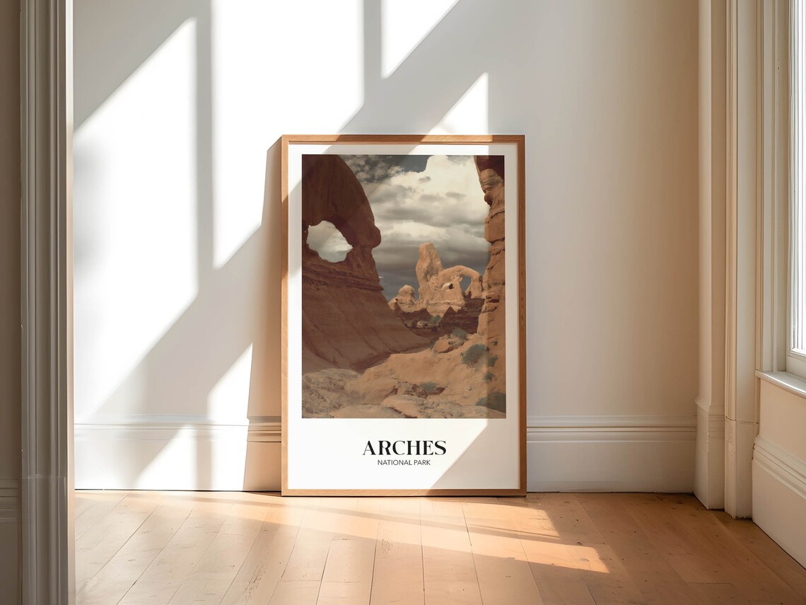 Arches National Park Rustic Vintage Travel Poster