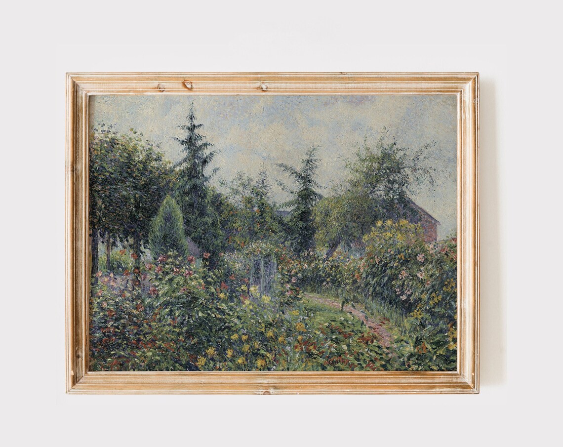 French Countryside Rose Garden Impressionist Spring Landscape Poster