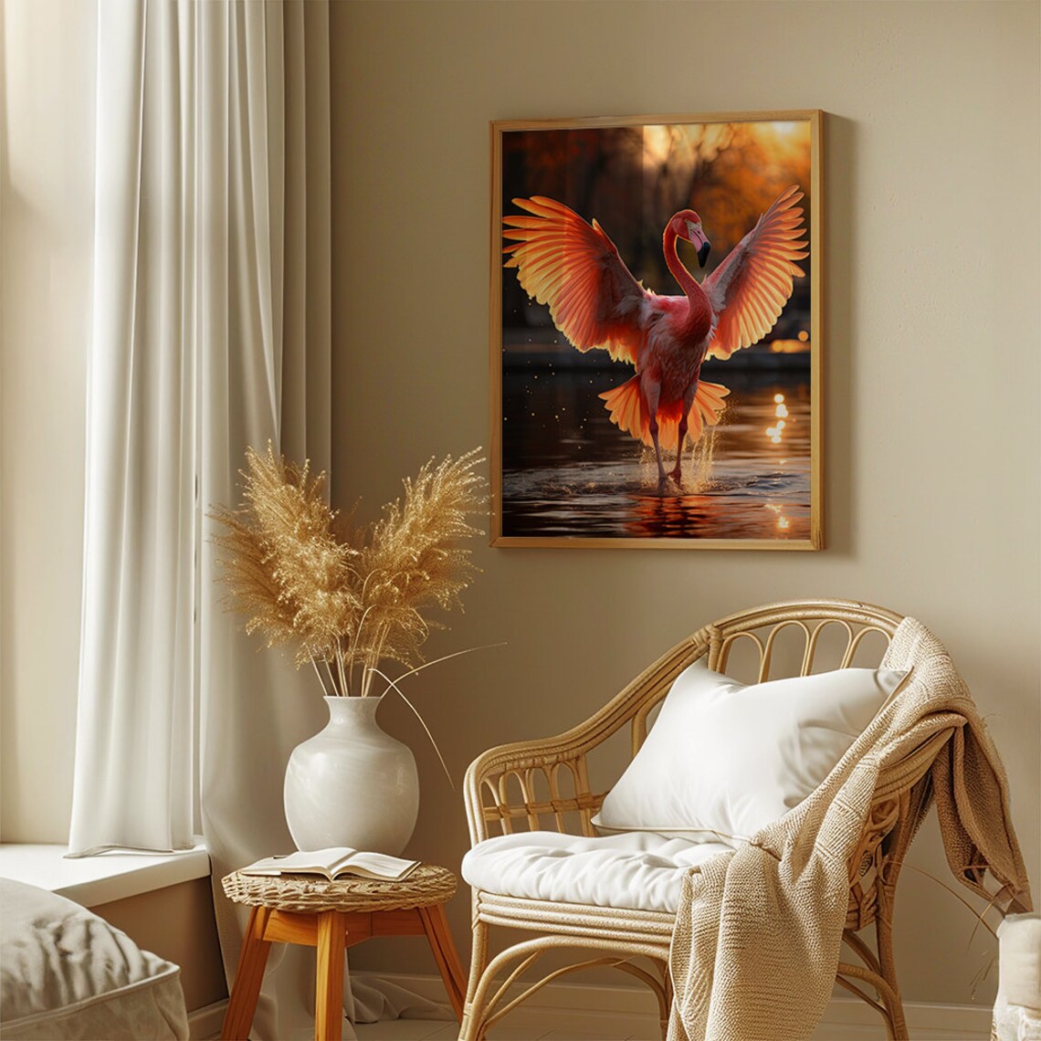 Crimson Flamingo Art Print, Pink Bird Decor - Image 5