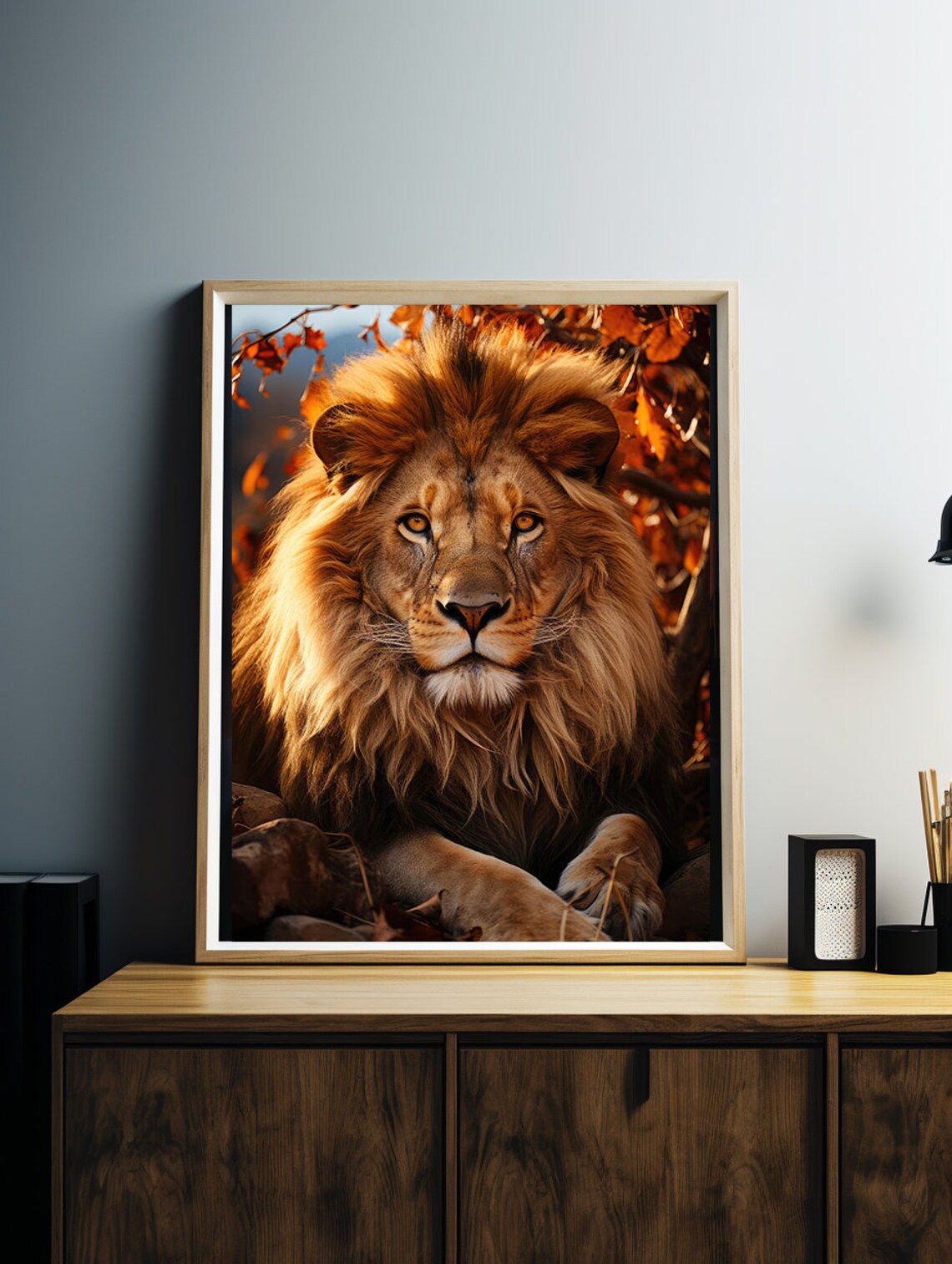African Safari Lion Art Print, Antique Wall Decor - Image 5