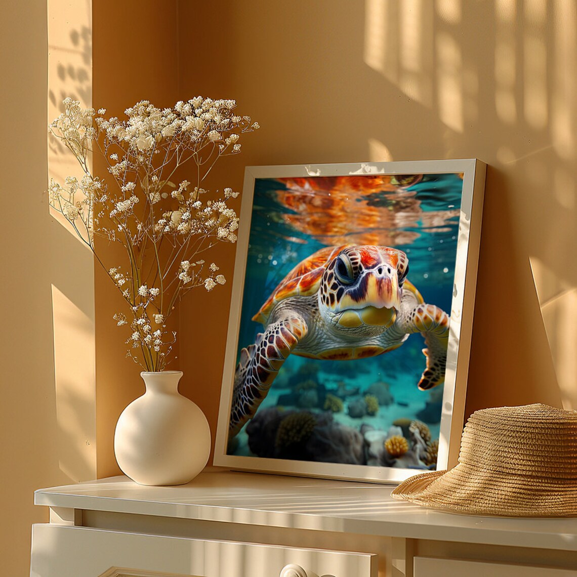 Deep Sea Turtle Art Print, Nursery Room Decor - Image 6