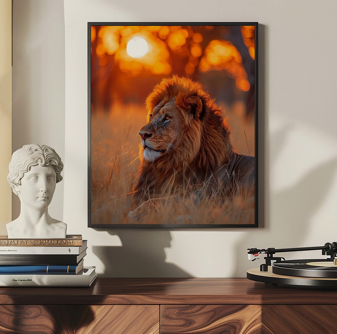 African Lion Safari Art Print, Wildlife Decor