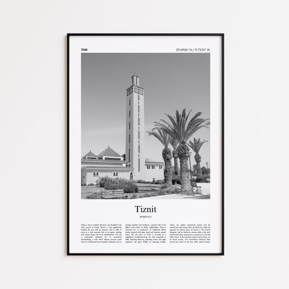 Tiznit Black And White Print Photo Poster Travel Gift Morocco Wall Art Minimal Home Decor