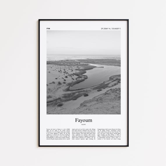 Fayoum Black And White Print Photo Poster Travel Gift Egypt Wall Art Minimal Home Decor