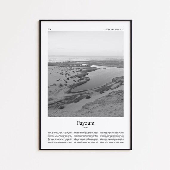 Fayoum Egypt Black And White Wetland Lake Nature Photo Poster