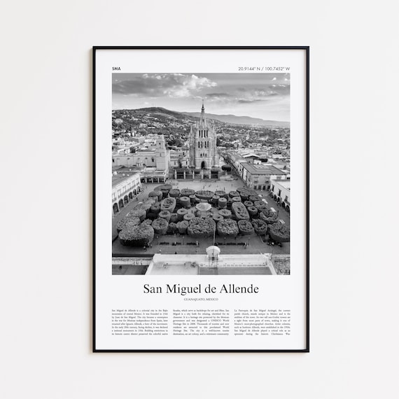 San Miguel De Allende Black And White Print Photo Poster Travel Gift Guanajuato Mexico Wall Art