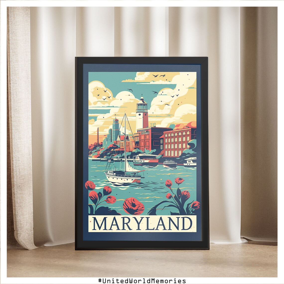 Maryland Vintage Travel Poster, Old Line State - Image 5
