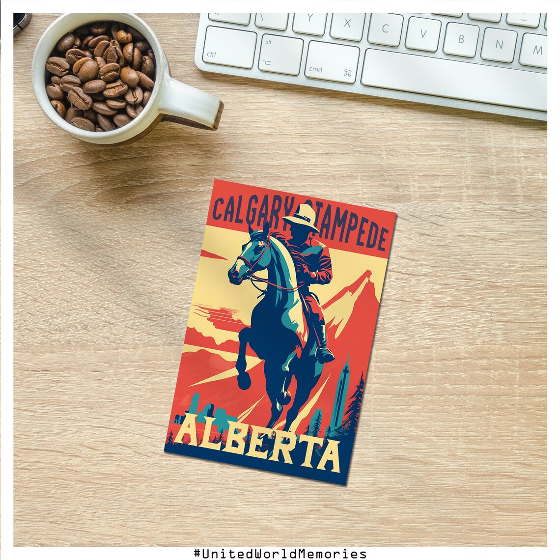 Calgary Stampede Alberta Rodeo Cowboy Horse Vintage Travel Poster - Image 2