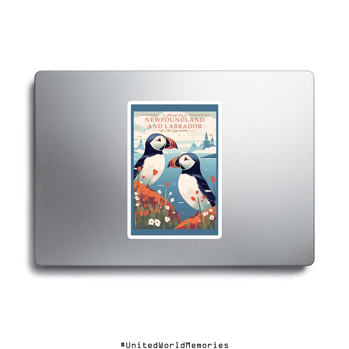 Newfoundland And Labrador Puffins Travel Poster Art Print - Image 2