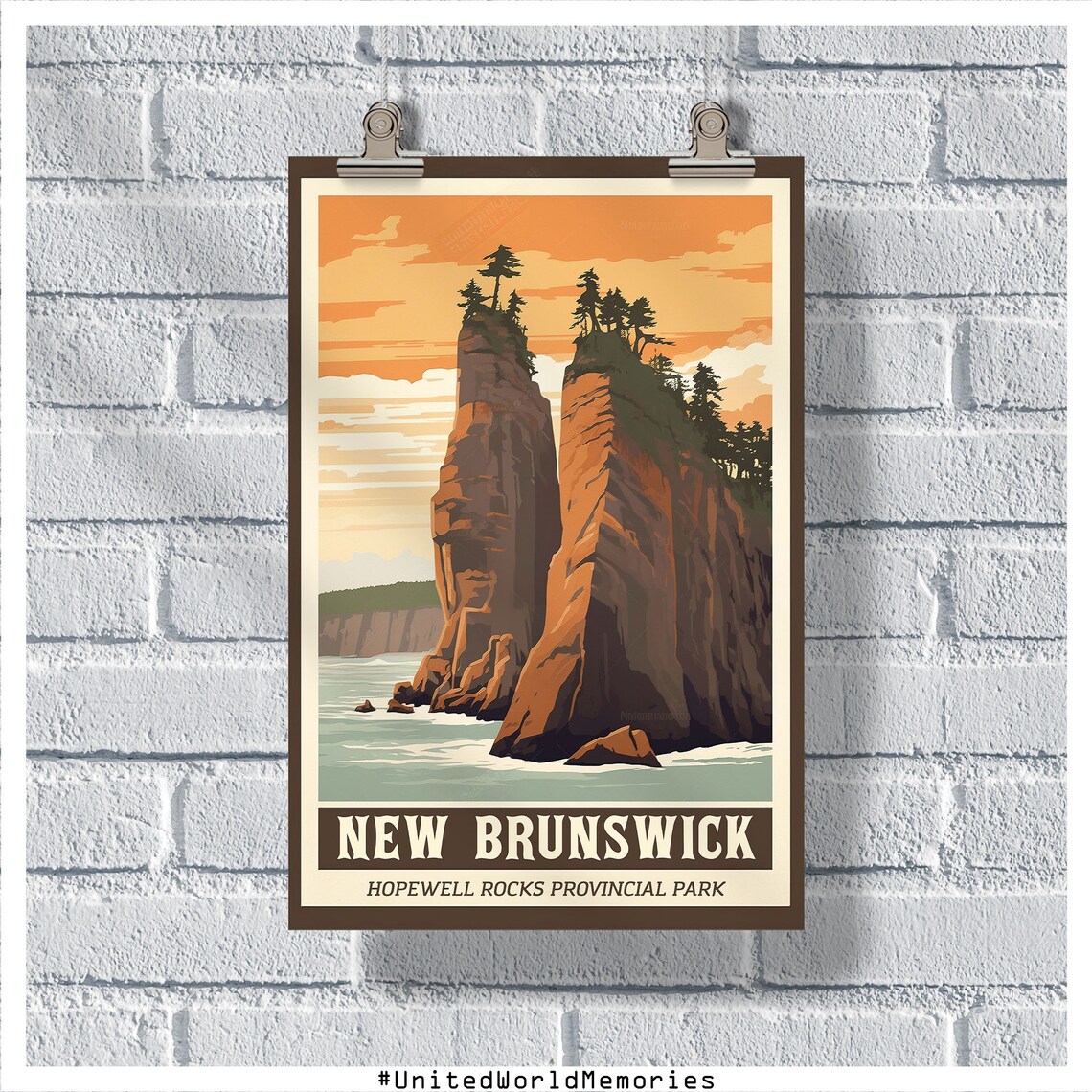 Hopewell Rocks Provincial Park Travel Poster, Canada