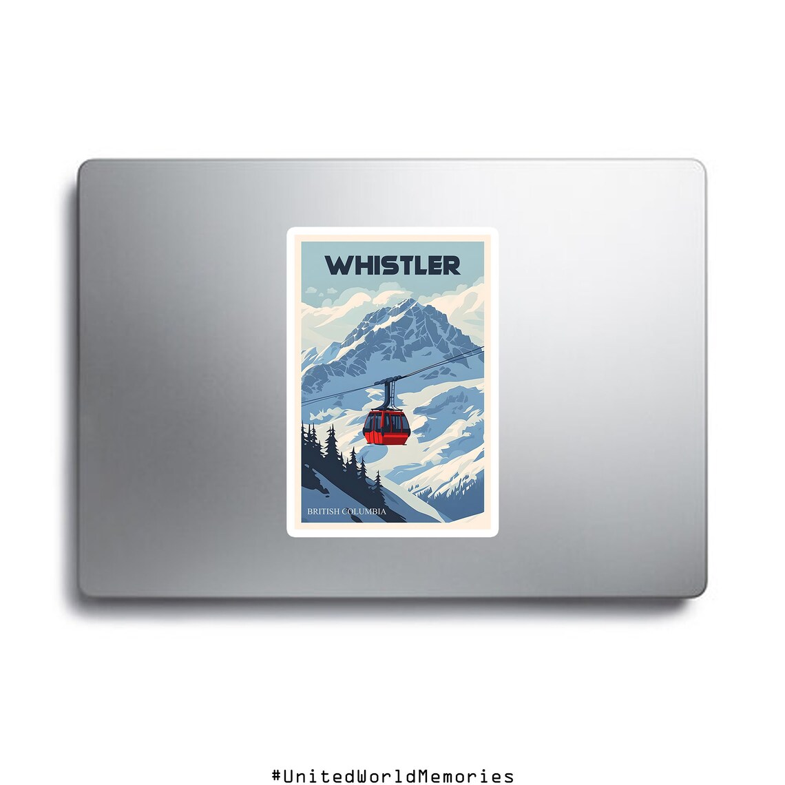 Whistler British Columbia Gondola Ride Snowy Alpine Peaks Poster - Image 3