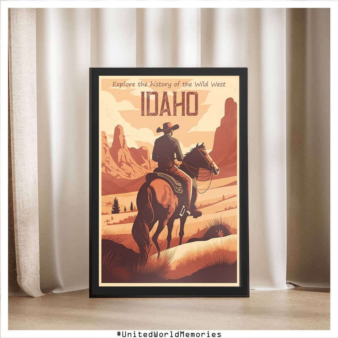 Idaho Travel Poster Idaho Poster Idaho Vintage Poster Wall Decor Idaho Print Idaho Retro Poster Idaho Wall Art Idaho Adventure Poster - Image 5
