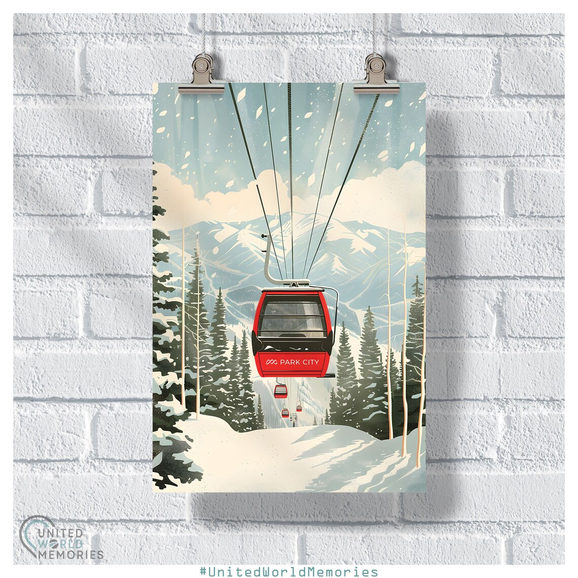 Park City Ski Lift Poster, Utah Resort Art Print