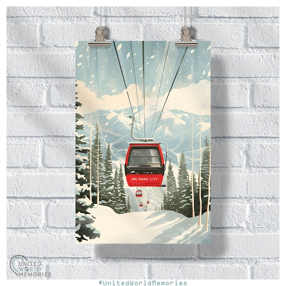 Park City Ski Lift Poster, Utah Resort Art Print