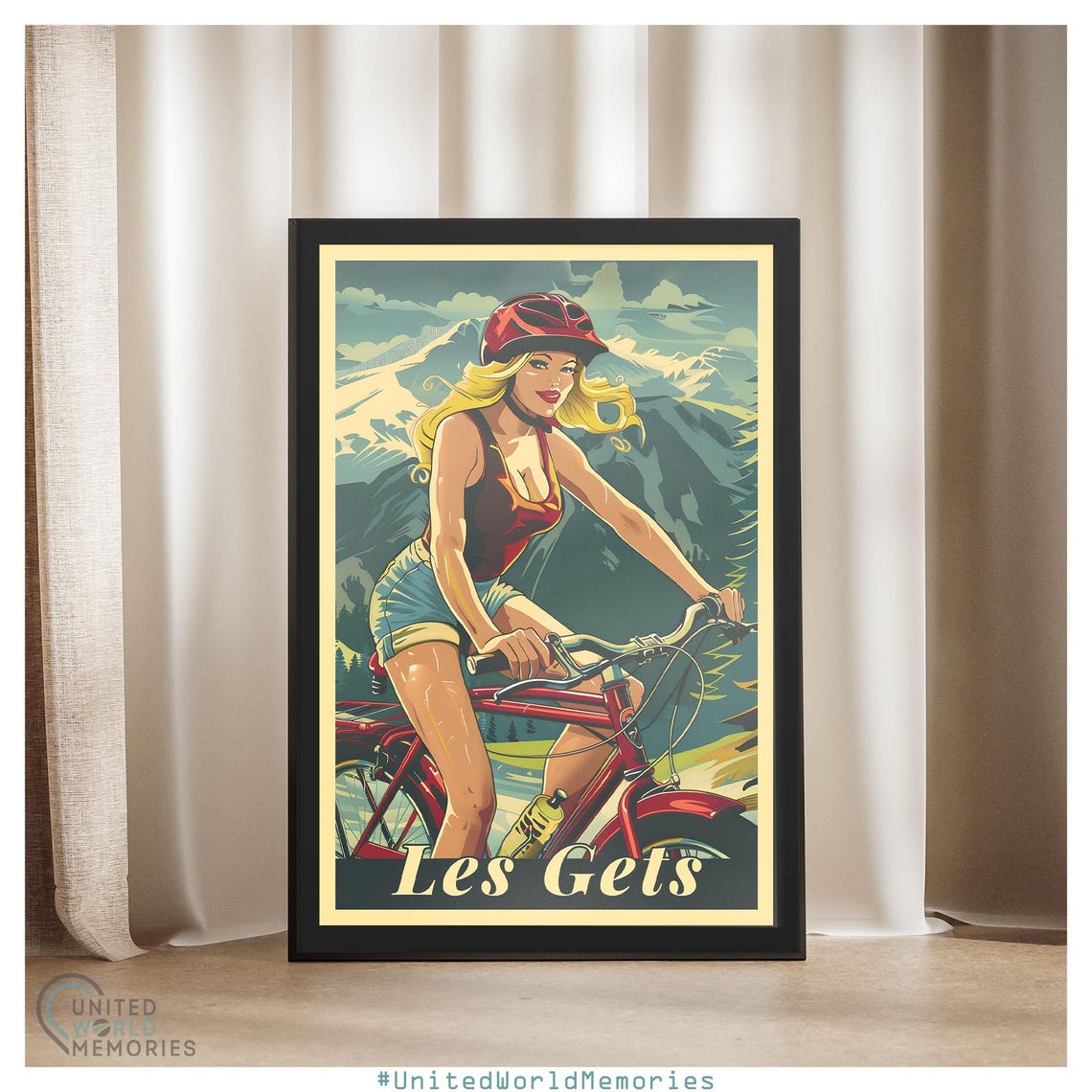 Les Gets Bike Park Pin Up Ride Poster Mountain Bike Poster France Bike Park Print - Image 4