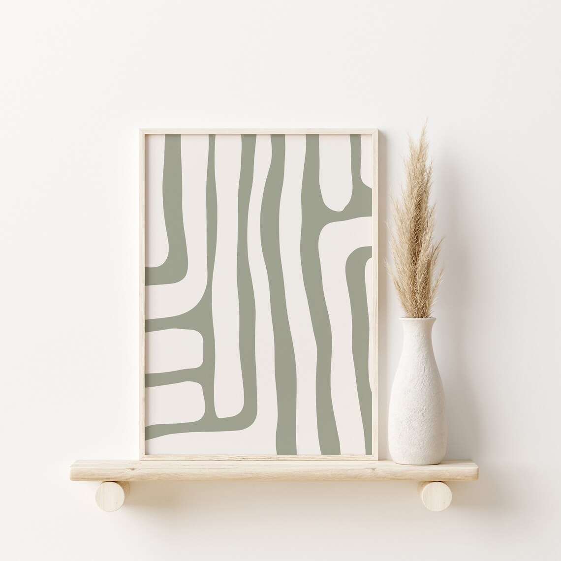 Sage Green Modern Abstract Art Print, Boho Decor - Image 3