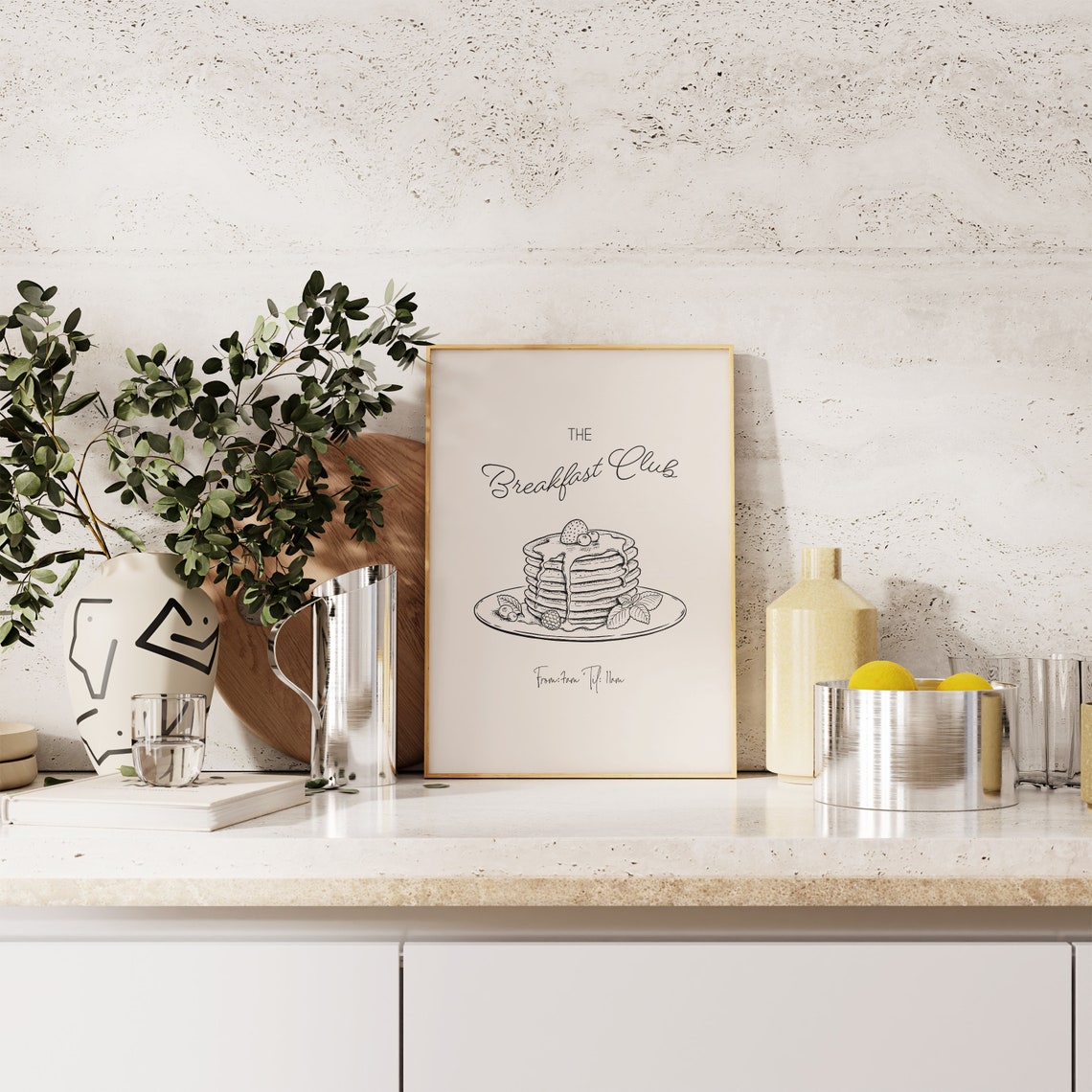 The Breakfast Club Pancake Stack Line Art Print For Kitchens - Image 3