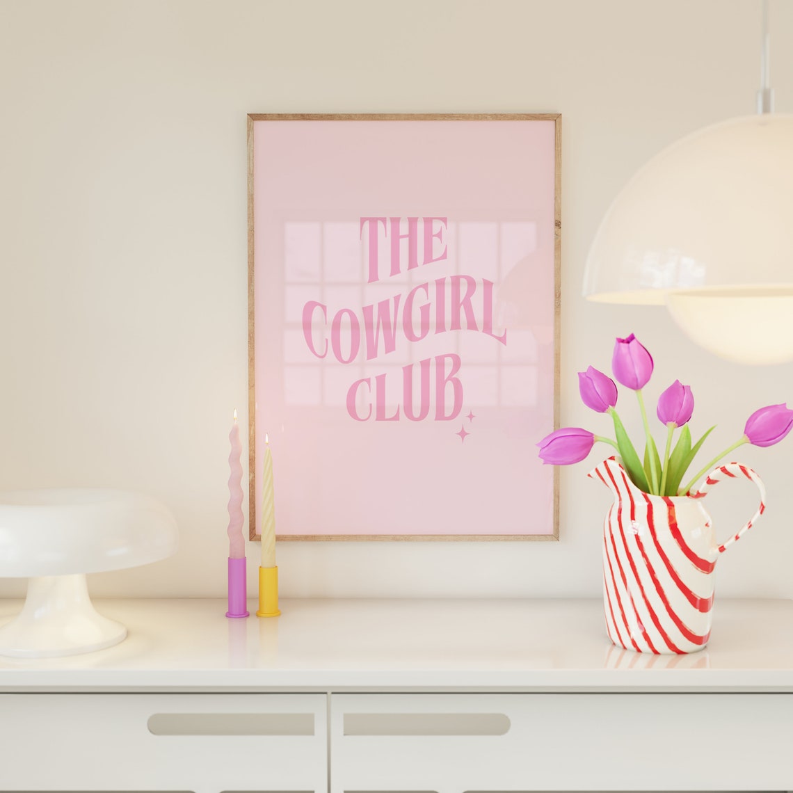 The Cowgirl Club Blush Pink Western Typography Trendy Wall Poster - Image 3