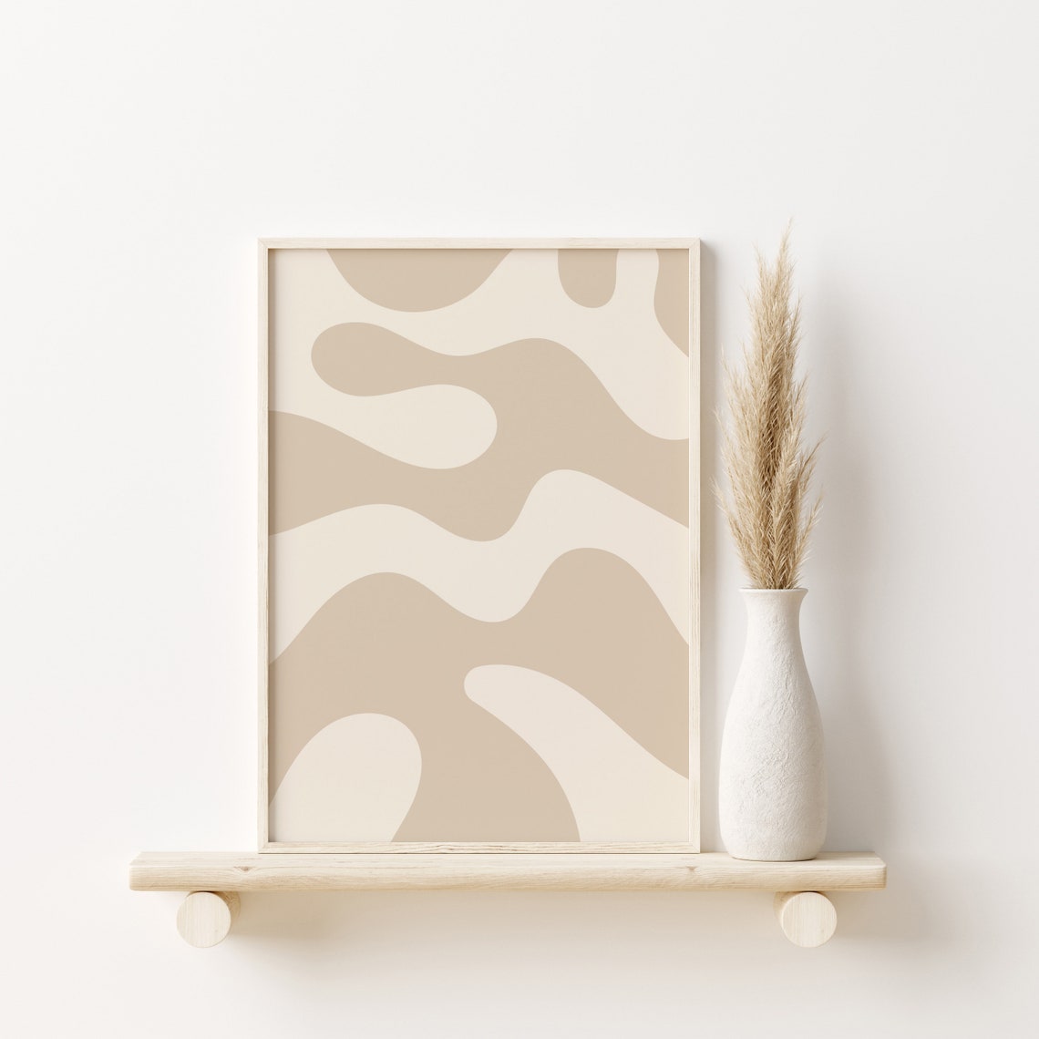 Beige Organic Blob Shapes Matisse Style Modern Neutral Art Print - Image 2