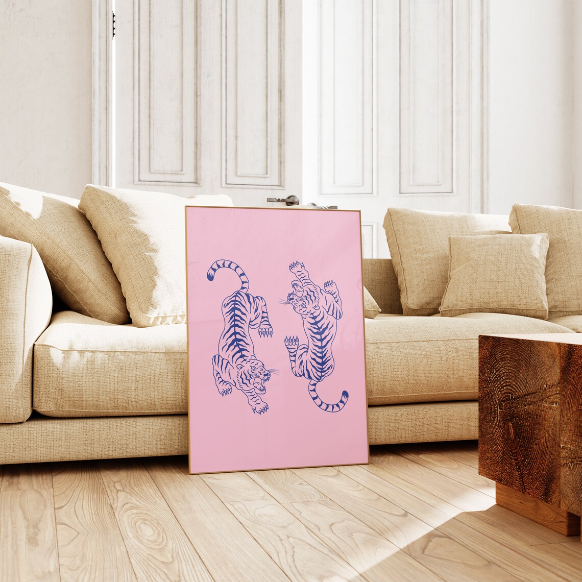 Pink Tiger Preppy Dorm Room Wall Art Print - Image 3