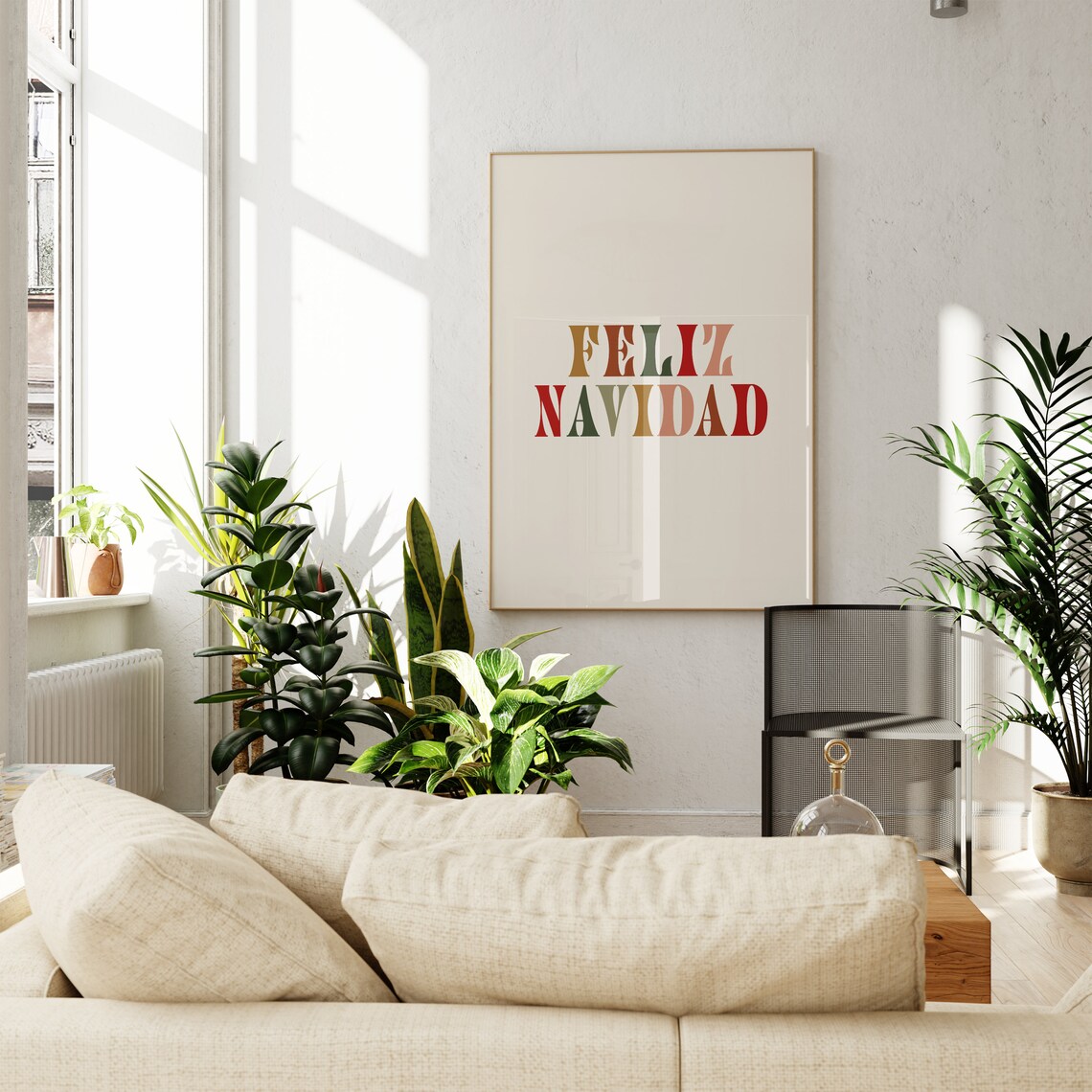 Feliz Navidad Boho Christmas Art Print - Image 3