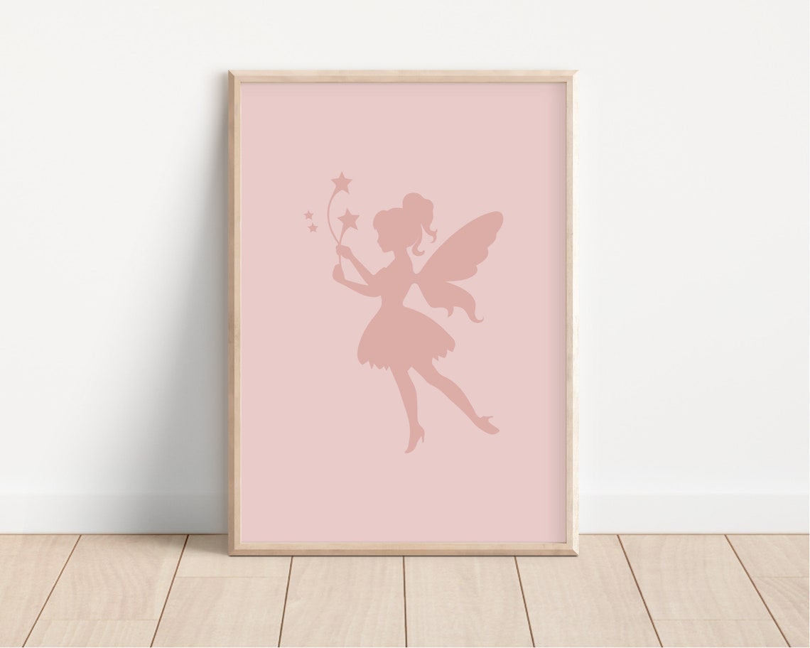 Pink Fairy Print Fairytale Wall Art Fairy Print Fairy Nursery Wall Art Girls Nursery Print Girls Room Wall Art Wall Art