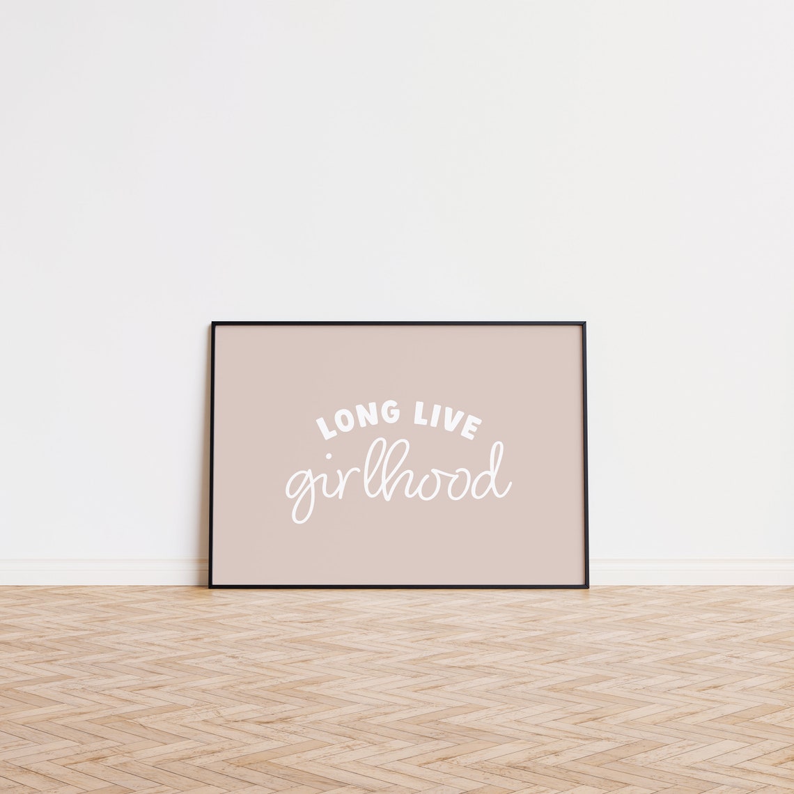 Long Live Girlhood Script Beige Retro Feminist Kids Print Decor - Image 3