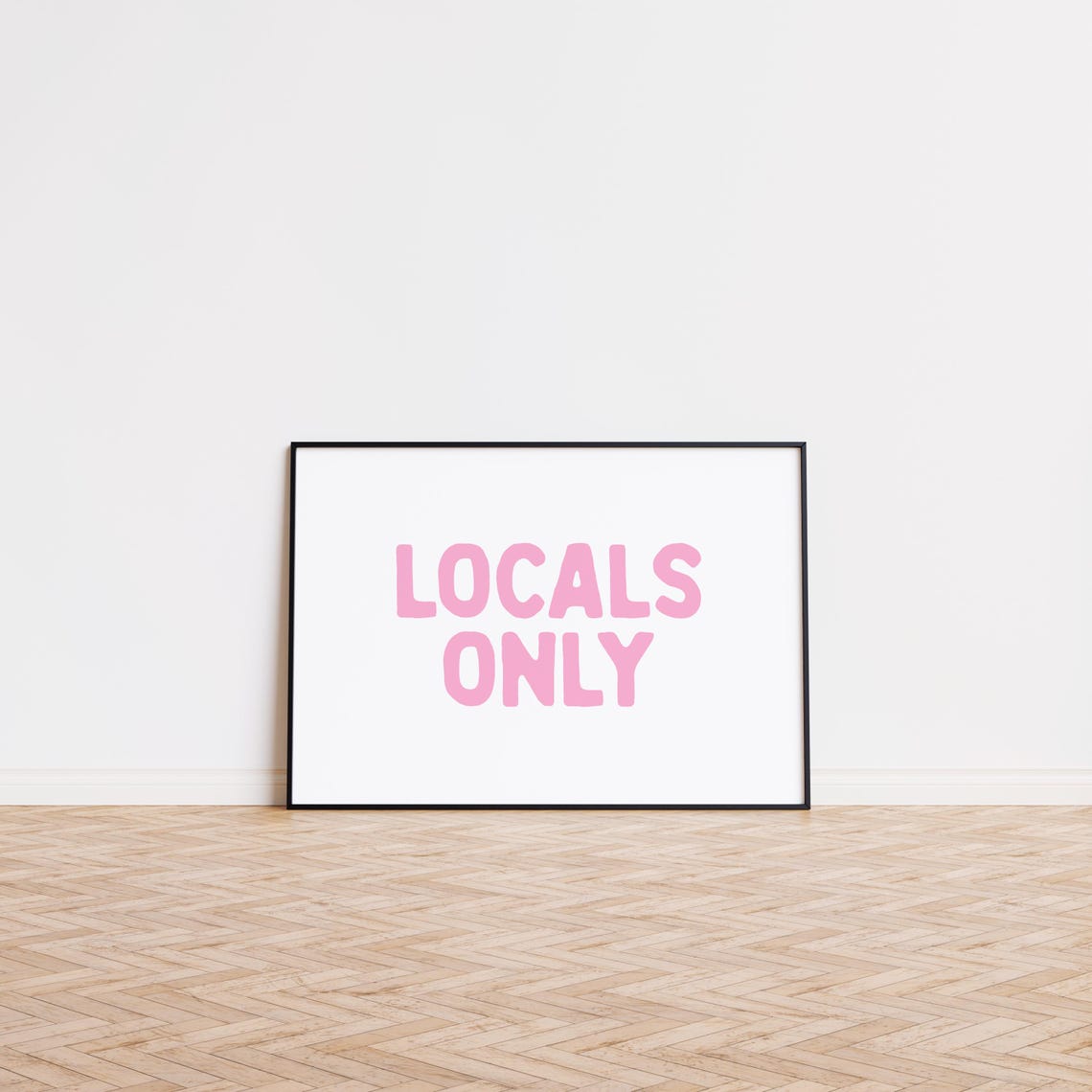 Locals Only Pink Typography Surf Beach Coastal Trendy Poster - Image 2
