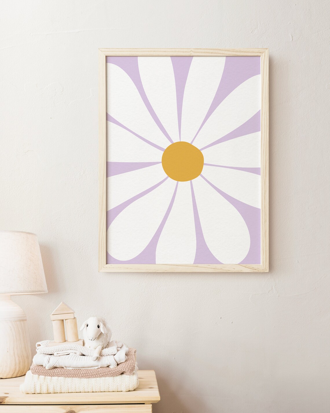 Daisy Boho Floral Art Print, Nursery Decor