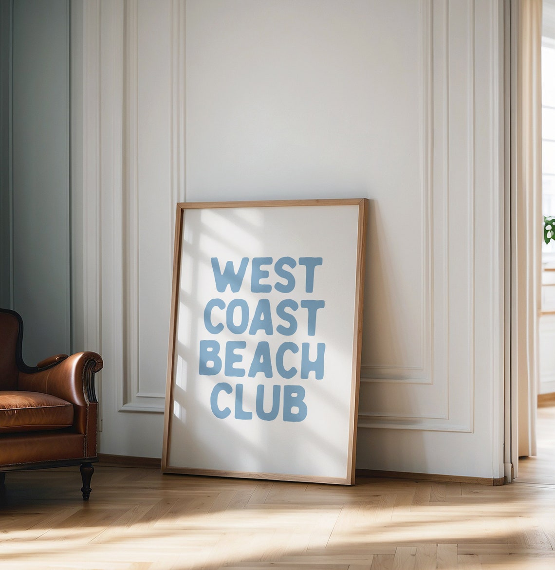 West Coast Beach Club Bold Blue Typography Coastal Decor Poster - Image 2