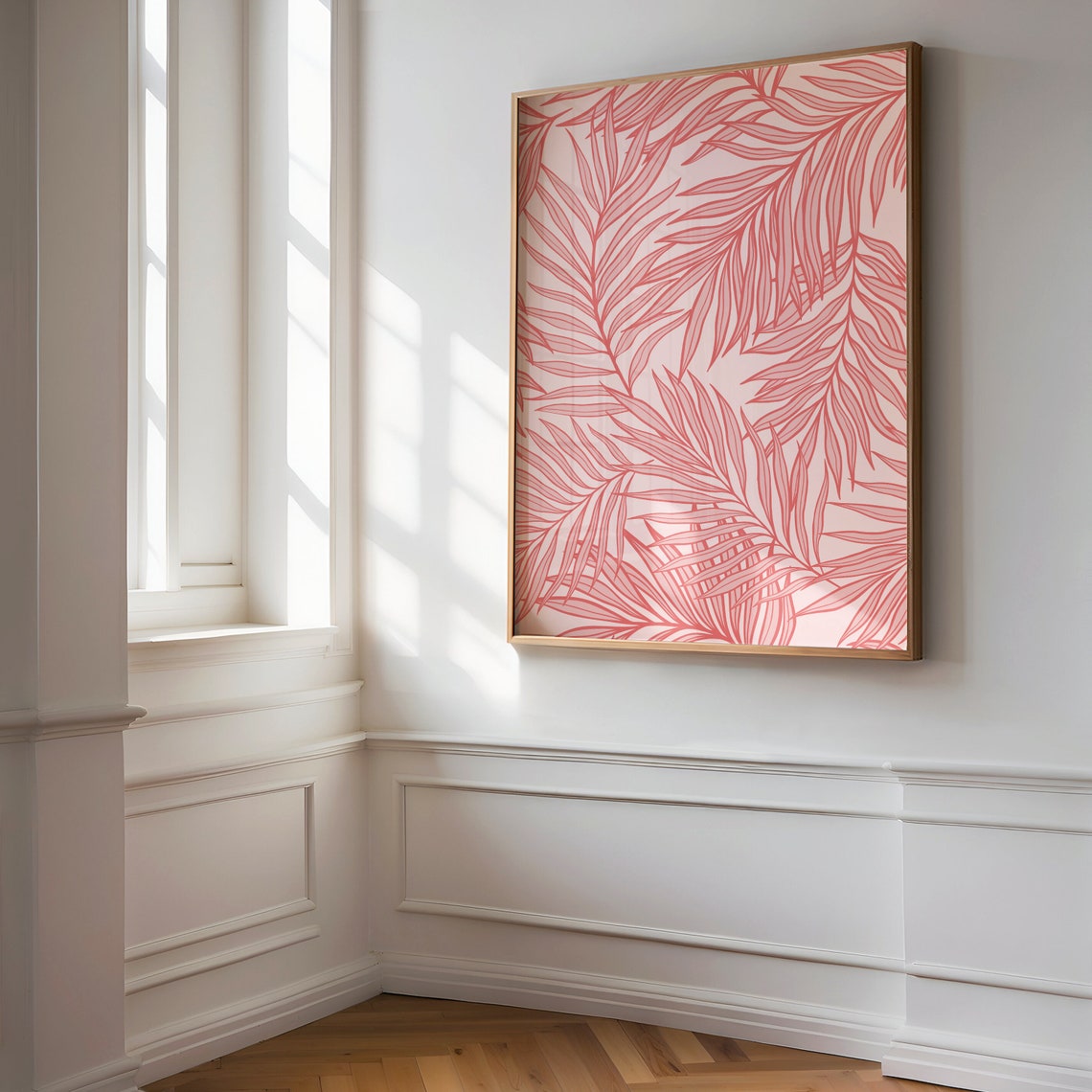 Pink Palm Leaf Botanical Pattern Trendy Tropical Print for Girls - Image 2