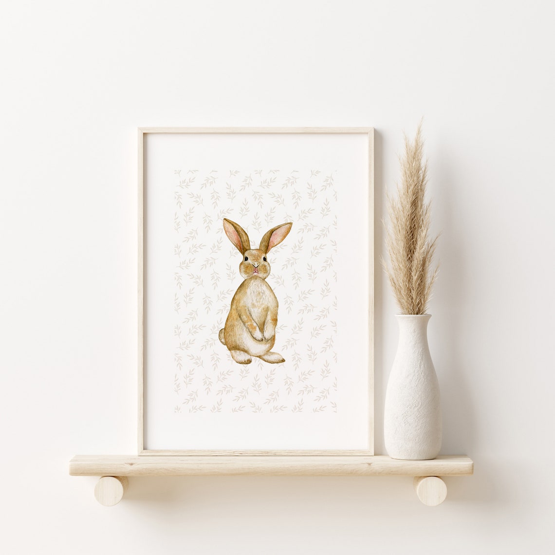 Watercolor Bunny Rabbit Woodland Nursery Print For Baby Rooms - Image 4