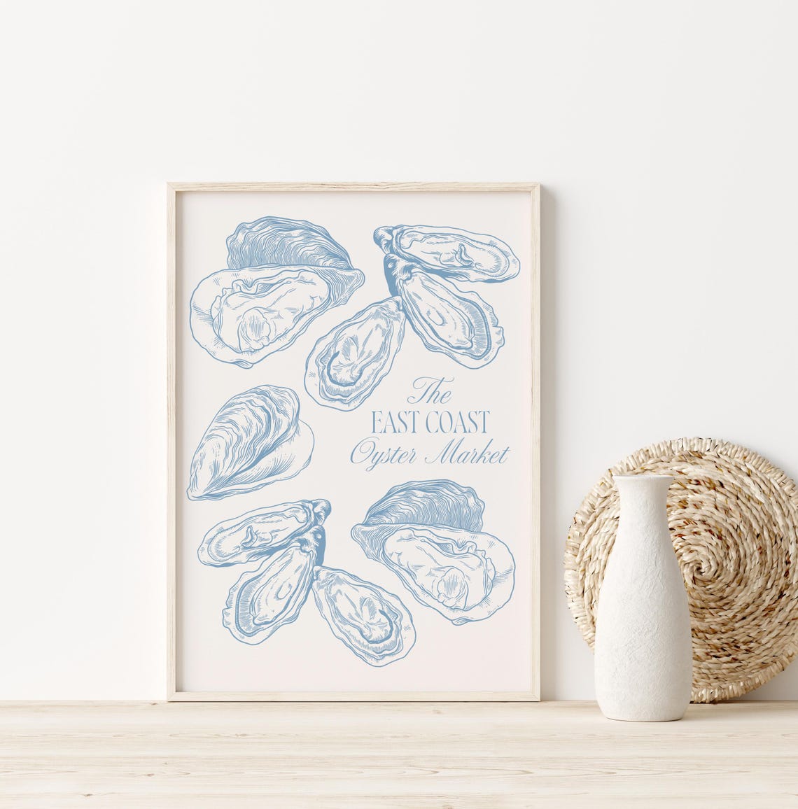 The East Coast Oyster Market Blue Oyster Sketch Kitchen Art Poster - Image 4