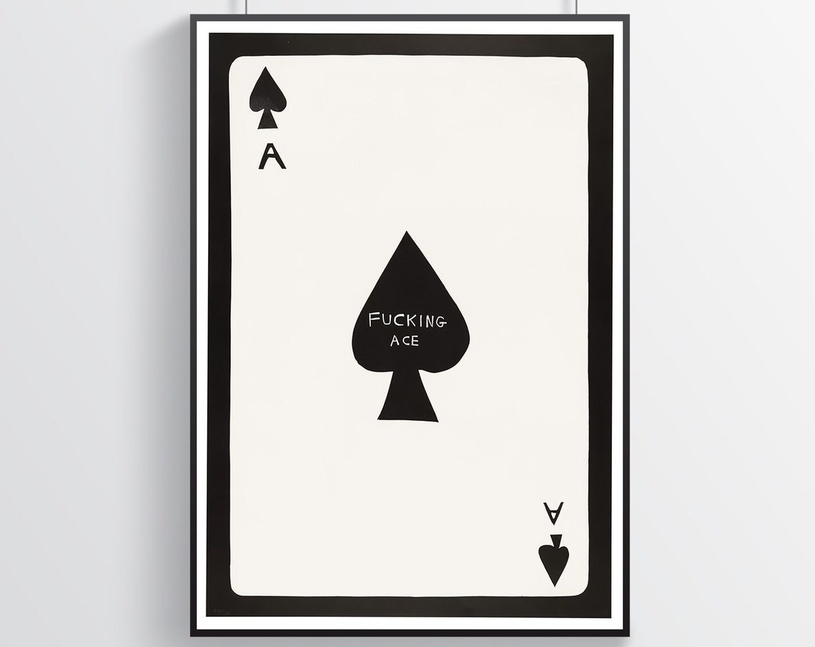 Fucking Ace Giant Spade Playing Card Bold Graphic Art Poster