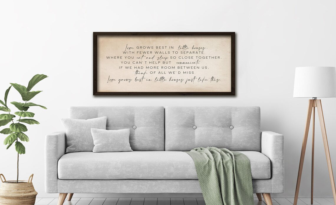 Love Grows Best In Little Houses Sign, Wall Art Print - Image 3