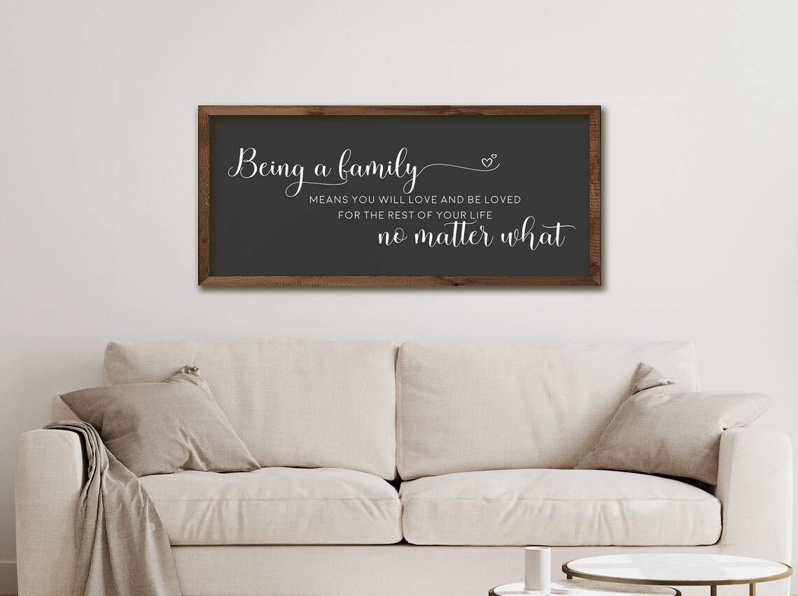 Being A Family Means Quote, Living Room Art Print - Image 3