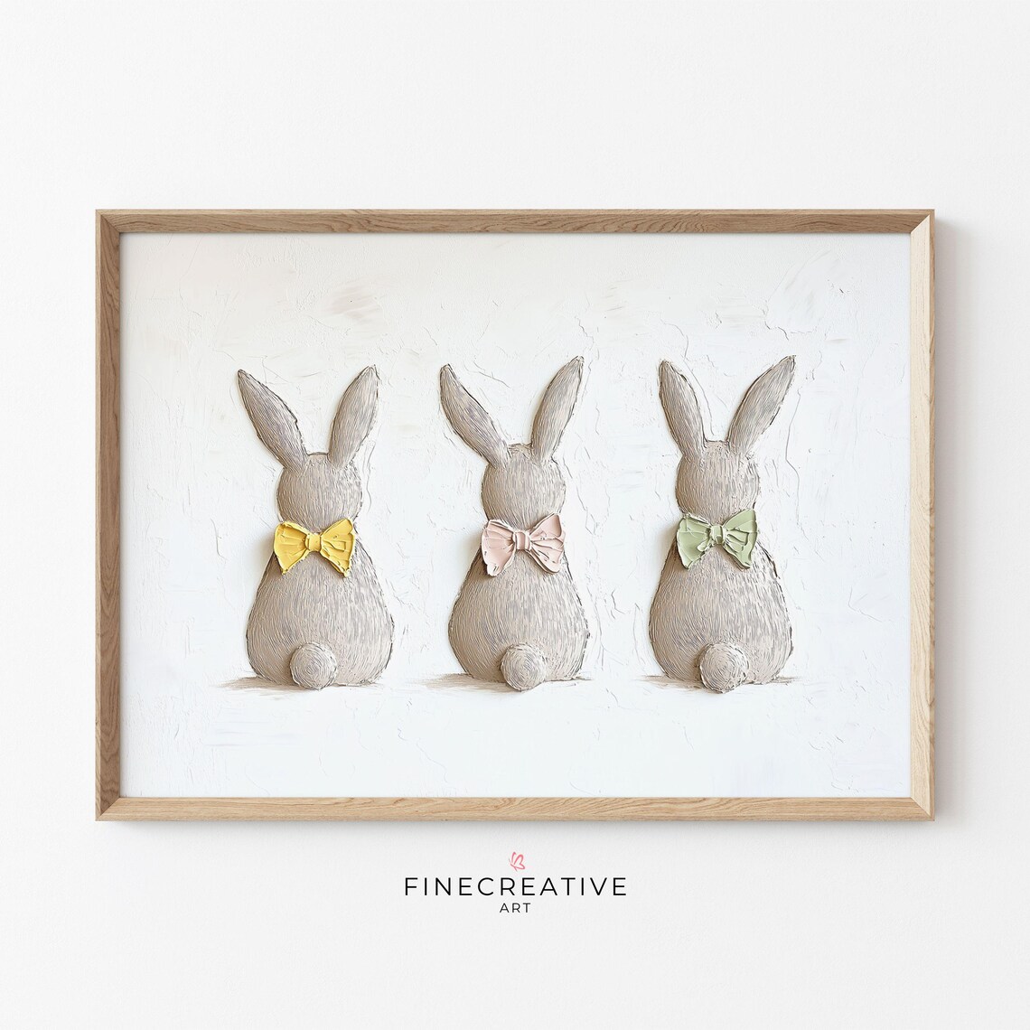 Easter Bunny Minimalist Spring Painting, Easter Decor