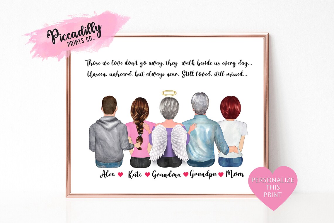 Personalized Family Memorial Portrait Art Print