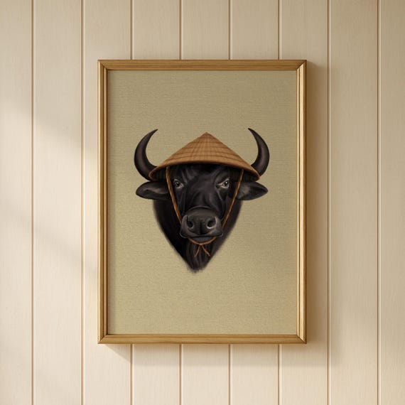 Filipino Carabao Minimalist Poster Satin Philippines Neutral Art Home Wall Decor