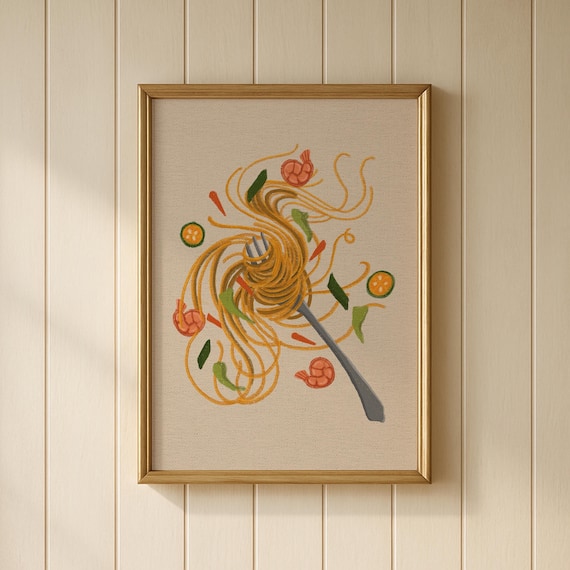 Pancit Canton Filipino Noodle Dish With Shrimp Calamansi Kitchen Wall Art