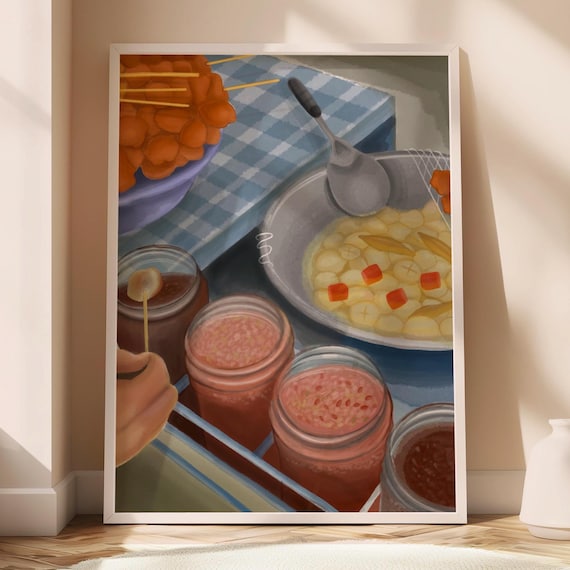 Filipino Fishball Cart Street Food Art Pinoy Home Kitchen Printables Digital Download Wall Decor Philippine Tradition Culture