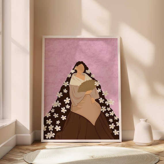 Filipino Sampaguita Girl Wall Art Living Room Printable Poster Home Decor Heritage And Culture Philippines