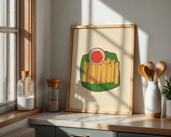 Philippines Poster Lumpia Food Art Spring Roll Digital Printables Filipino Wall Decor Pinoy Home And Kitchen