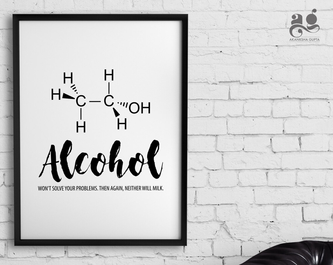Alcohol Humor Kitchen Bar Sign Art Print - Image 3