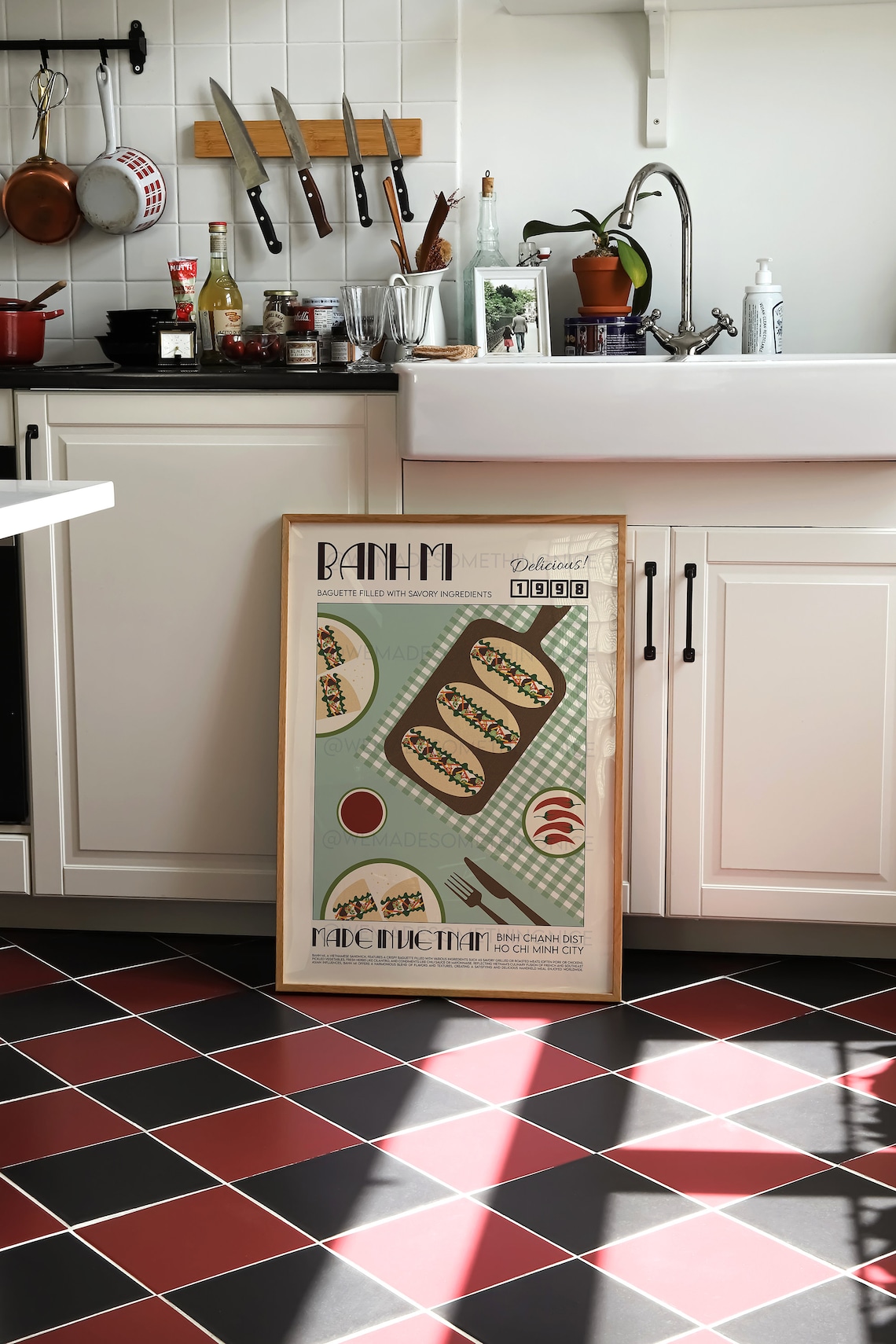 Banh Mi Retro Food Print, Vietnam Kitchen Decor - Image 3