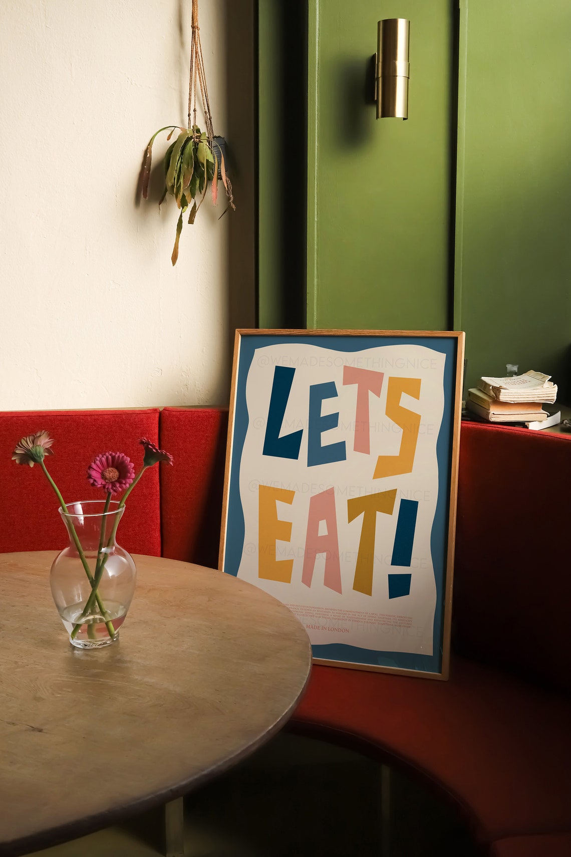 Lets Eat Made In London Cheerful Bold Typography Kitchen Wall Poster - Image 2