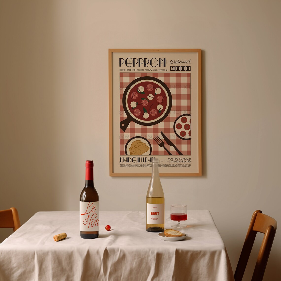 Retro Pizza Poster, Kitchen Food Art Print - Image 2