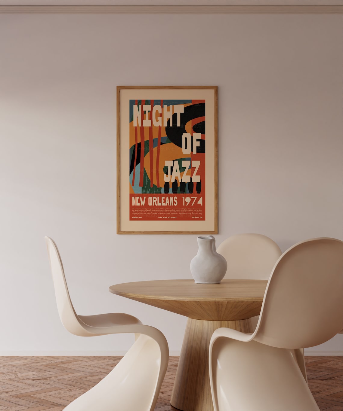 New Orleans Jazz Poster, Mid-Century Modern Art Print - Image 2