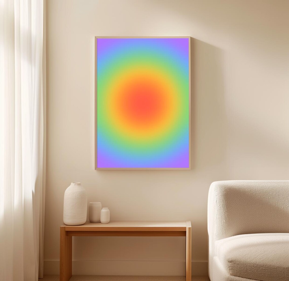 Rainbow Aura Trendy Wall Art, Spiritual Poster - Image 2