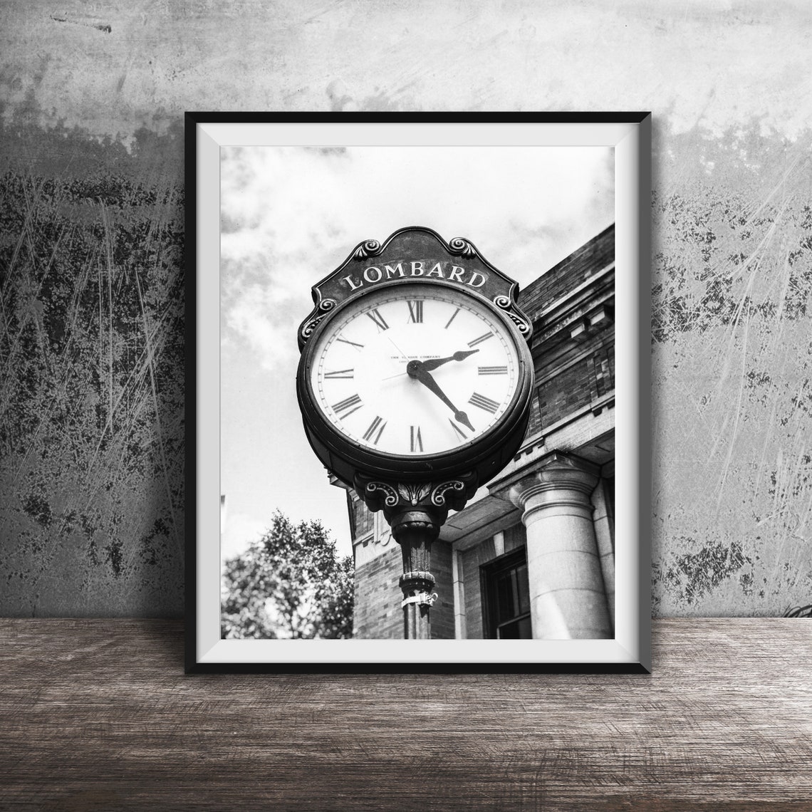 Lombard Illinois Ornate Street Clock Town Square Landmark Poster - Image 2